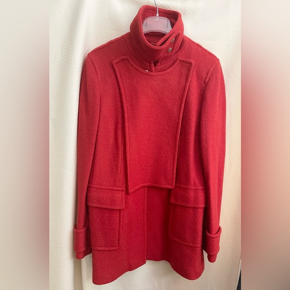 DKNY red wool coat - Picture 3 of 13